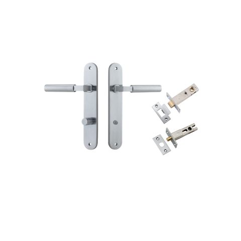 Door TRA12266KPRIV60 Lever Berlin Oval Privacy Brushed Chrome Ctc85mm Kit
