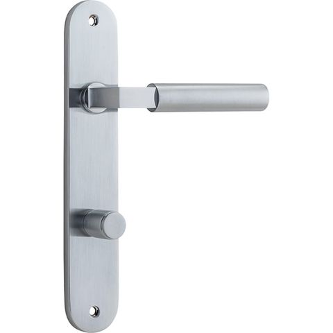 Door TRA12266P85 Lever Berlin Oval Privacy Brushed Chrome Ctc85mm