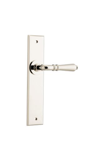 Iver TRA14280 Door Lever Sarlat Chamfered Latch Polished Nickel