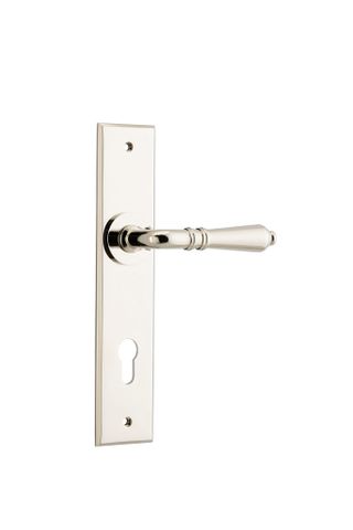 Iver TRA14280E85 Door Lever Sarlat Chamfered Euro Polished Nickel