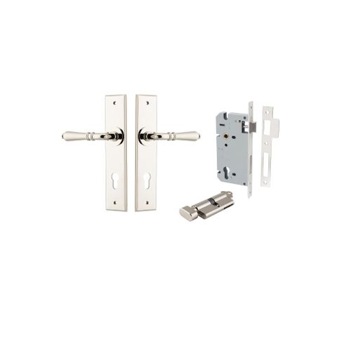 Door TRA14280KENTR60KT Lever Sarlat Chamfered Euro Pair Polished Nickel CTC85
