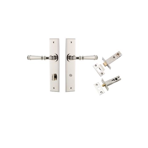 Door TRA14286KPRIV60 Lever Verona Chamfered Privacy Polished Nickel Ctc85mm