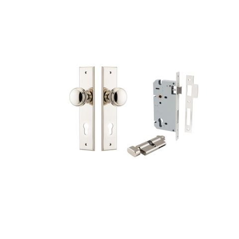 Door TRA14331KENTR60KT Knob Paddington Chamfered Euro Pair Polished Nickel
