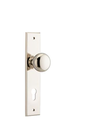 Iver TRA14446E85 Door Knob Cambridge Chamfered Euro Polished Nickel