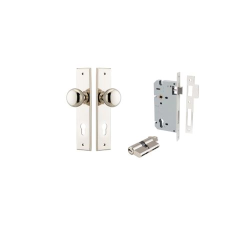 Door TRA14446KENTR60KK Knob Cambridge Chamfered Euro Pair Polished Nickel