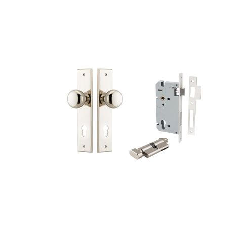 Door TRA14446KENTR60KT Knob Cambridge Chamfered Euro Pair Polished Nickel
