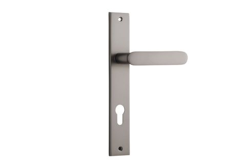 Door TRA14748E85 Lever Bronte Rectangular Euro Satin Nickel Ctc85mm