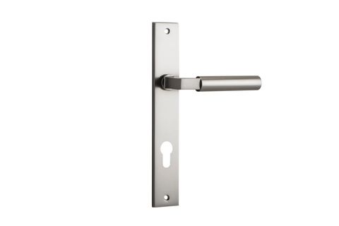 Iver TRA14750E85 Door Lever Berlin Rectangular Euro Satin Nickel Ctc85mm