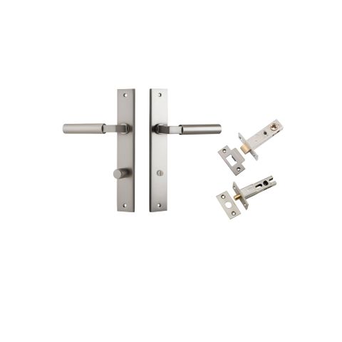 Door TRA14750KPRIV60 Lever Berlin Rectangular Privacy Satin Nickel Kit