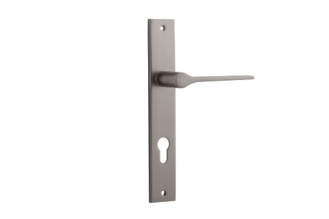 Iver TRA14754E85 Door Lever Como Rectangular Euro Satin Nickel Ctc85mm