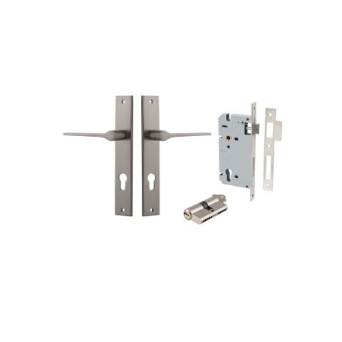 Door TRA14754KENTR60KK Lever Como Rectangular Euro Pair Satin Nickel Ctc85mm