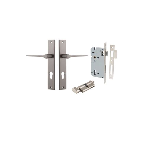 Door TRA14754KENTR60KT Lever Como Rectangular Euro Pair Satin Nickel Ctc85mm