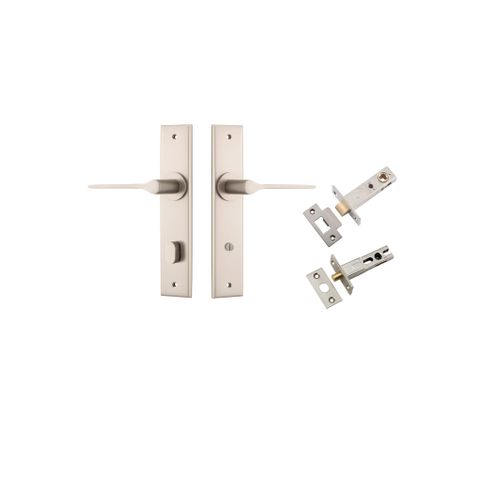 Door TRA14758KPRIV60 Lever Como Chamfered Privacy Satin Nickel Ctc85mm Kit