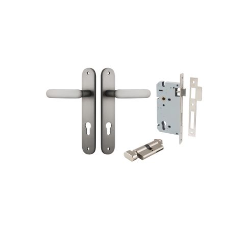 Door TRA14764KENTR60KT Lever Bronte Oval Euro Pair Satin Nickel Ctc85mm