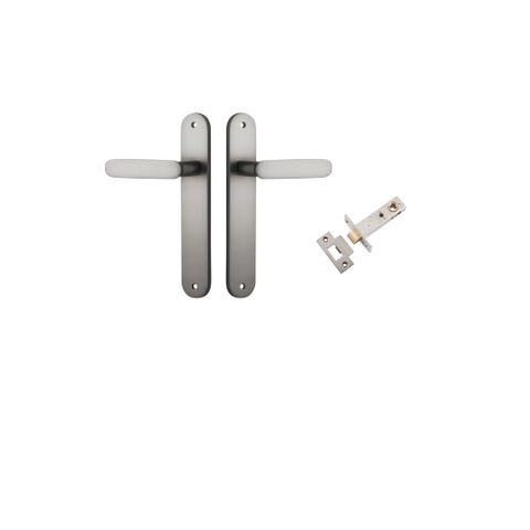 Door TRA14764KPASS60 Lever Bronte Oval Satin Nickel L117xp53mm Passage Kit