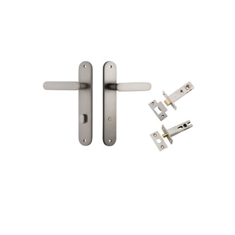 Door TRA14764KPRIV60 Lever Bronte Oval Privacy Satin Nickel Ctc85mm Kit