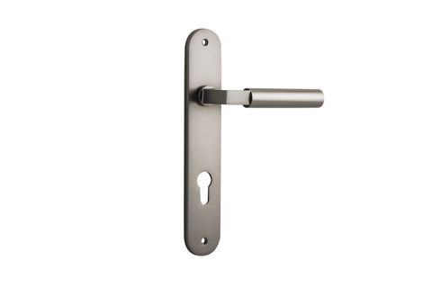 Iver TRA14766E85 Door Lever Berlin Oval Euro Satin Nickel Ctc85mm