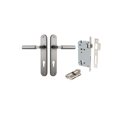 Door TRA14766KENTR60KK Lever Berlin Oval Euro Pair Satin Nickel Ctc85mm