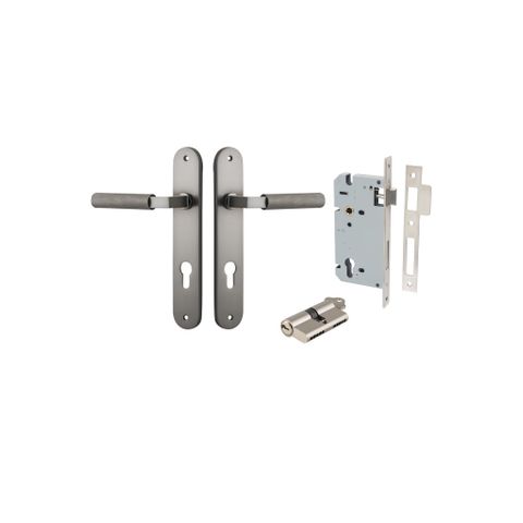 Door TRA14768KENTR60KK Lever Brunswick Oval Euro Pair Satin Nickel Ctc85mm