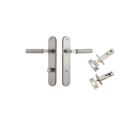 Door TRA14768KPRIV60 Lever Brunswick Oval Privacy Satin Nickel Ctc85mm Kit
