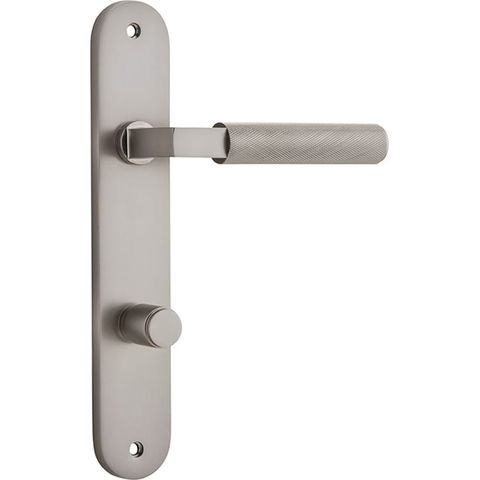 Door TRA14768P85 Lever Brunswick Oval Privacy Satin Nickel Ctc85mm