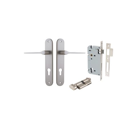 Door TRA14770KENTR60KT Lever Como Oval Euro Pair Satin Nickel Ctc85mm L119XP59
