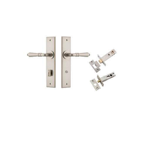 Door TRA14780KPRIV60 Lever Sarlat Chamfered Privacy Satin Nickel Ctc85mm Kit