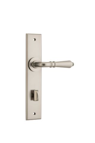 Door TRA14780P85 Lever Sarlat Chamfered Privacy Satin Nickel Ctc85mm