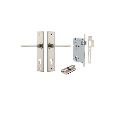 Door TRA14782KENTR60KK Lever Baltimore Chamfered Euro Pair Satin Nickel CTC85