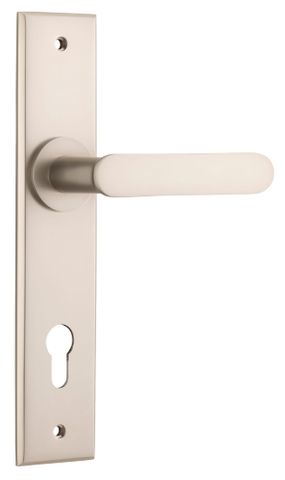 Door TRA14784E85 Lever Bronte Chamfered Euro Satin Nickel H240xw50xp55mm