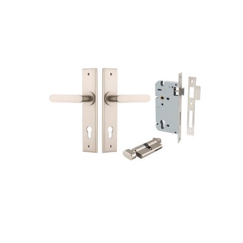 Door TRA14784KENTR60KT Lever Bronte Chamfered Euro Pair Satin Nickel Ctc85mm