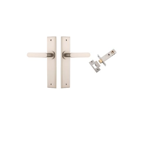 Door TRA14784KPASS60 Lever Bronte Chamfered Satin Nickel L117xp55mm Pass Kit