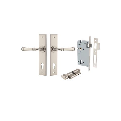 Door TRA14786KENTR60KT Lever Verona Chamfered Euro Pair Satin Nickel Ctc85mm
