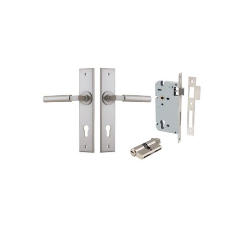 Door TRA14794KENTR60KK Lever Berlin Chamfered Euro Pair Satin Nickel Ctc85mm