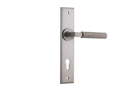 Door TRA14796E85 Lever Brunswick Chamfered Euro Satin Nickel Ctc85mm