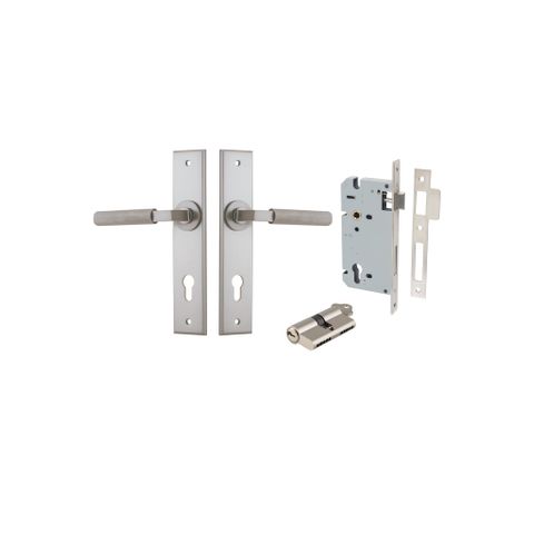 Door TRA14796KENTR60KK Lever Brunswick Chamfered Euro Pair Satin Nickel CTC85