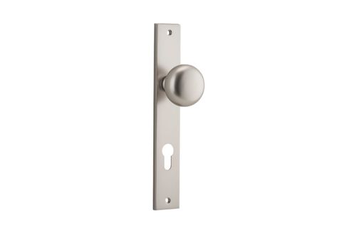 Door TRA14822E85 Knob Cambridge Rect Euro Sn Ctc85mm H240xw38xp67mm