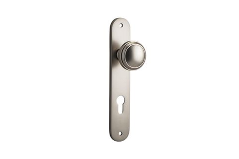 Door TRA14832E85 Knob Paddington Oval Euro Sn Ctc85mm H240xw40xp68mm