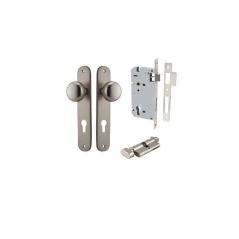 Door TRA14834KENTR60KT Knob Cambridge Ovl Euro Sn CTC85 H240XW40XP67 Entr Kit