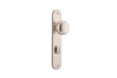 Door TRA14834P85 Knob Cambridge Oval Privacy Sn Ctc85mm H240xw40xp67mm