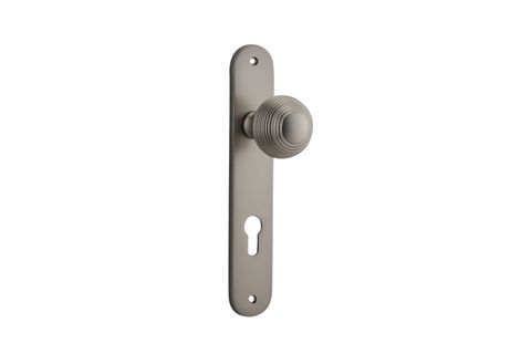 Door TRA14836E85 Knob Guildford Oval Euro Sn Ctc85mm H240xw40xp60mm