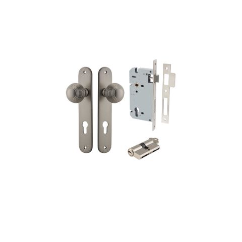 Door TRA14836KENTR60KK Knob Guildford Ovl Euro Sn CTC85 H240XW40XP60 Entr Kit
