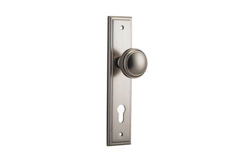 Door TRA14838E85 Knob Paddington Stepped Euro Sn Ctc85mm H240xw50xp68mm