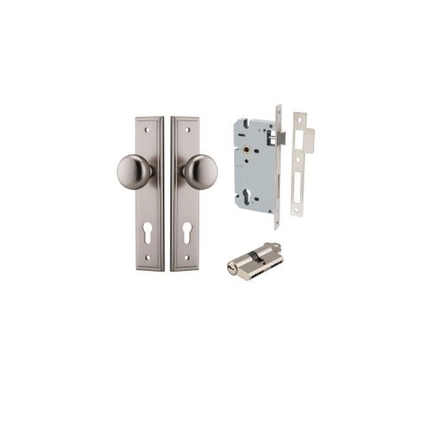 Door TRA14840KENTR60KK Knob Cmbrg Stepped Euro Sn CTC85 H240XW50XP67 Entr Kit