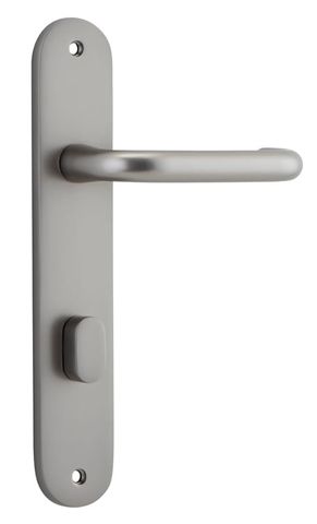 Door TRA14846P85 Lever Oslo Oval Privacy Sn Ctc85mm H240xw40xp57mm