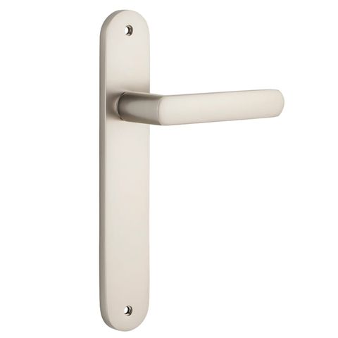 Door TRA14864 Lever Osaka Oval Latch Pair Satin Nickel H240xw40xp55mm