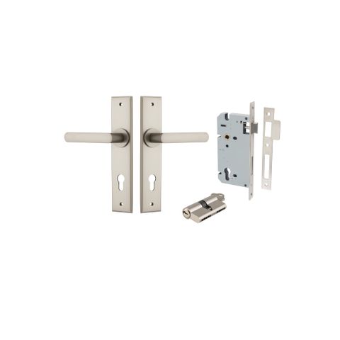 Door TRA14868KENTR60KK Lever Osaka Chamfered Euro Pair Satin Nickel Ctc85mm