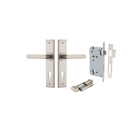 Door TRA14868KENTR60KT Lever Osaka Chamfered Euro Pair Satin Nickel Ctc85mm