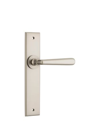 Iver TRA14880 Door Lever Copenhagen Chamfered Latch Pair Satin Nickel