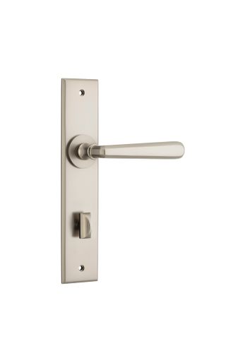 Door TRA14880P85 Lever Copenhagen Chamfered Privacy Pair Satin Nickel